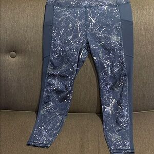 GAP Navy Blue Splatter-Print Leggings
